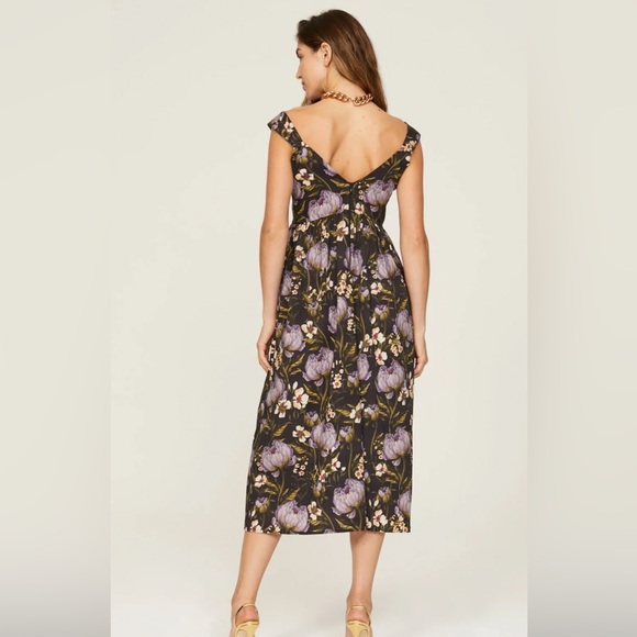 Especia Floral Cotton Midi Dress Size Medium - Picture 3 of 5